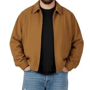 Joseph & Feiss Jacket Mens 3XL Cashmere Blend Full Zip Bomber Coat Soft Full Zip